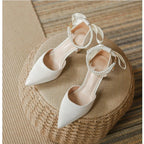 String Bead Pearls High Heels