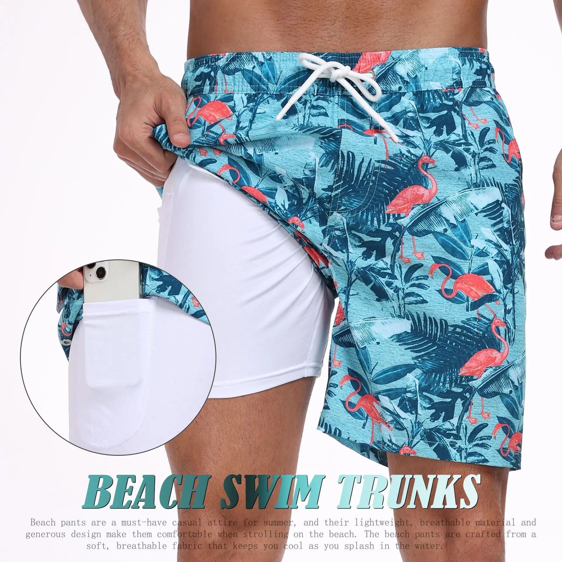 2026 Mens Beach Print Shorts