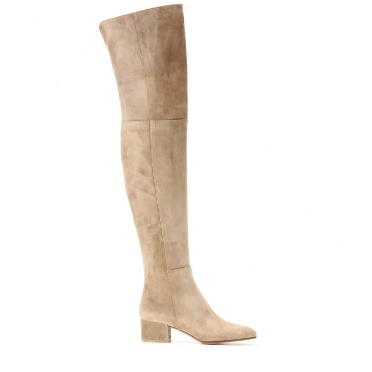 Over-the-knee Fashion Boots, Round Head Mid-heel