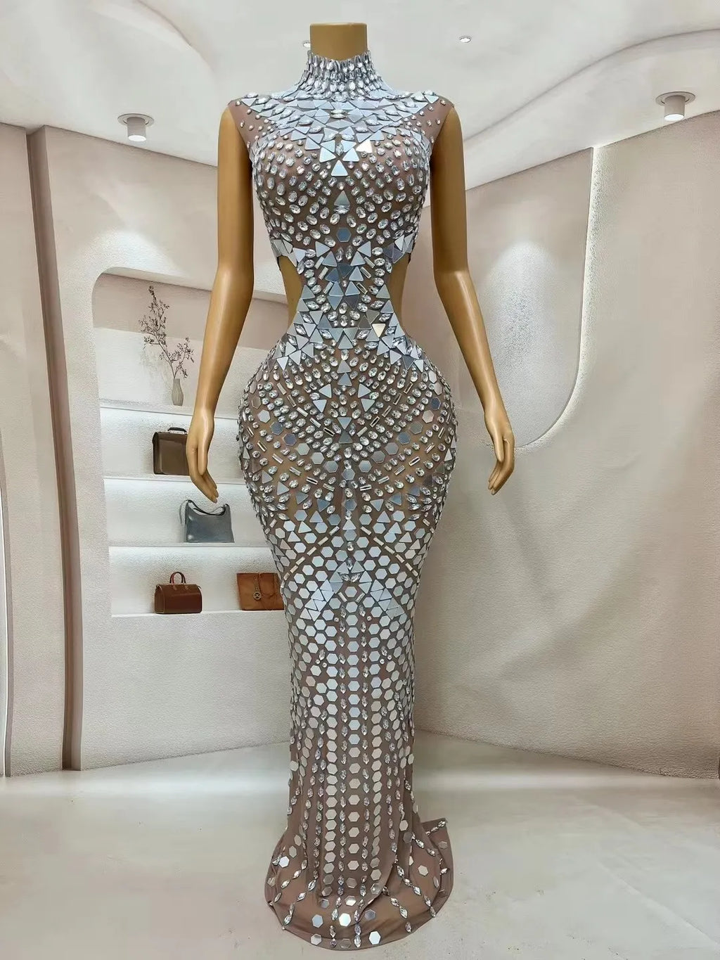 Elegant Rhinestone Sequin Long Dresses