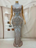 Elegant Rhinestone Sequin Long Dresses