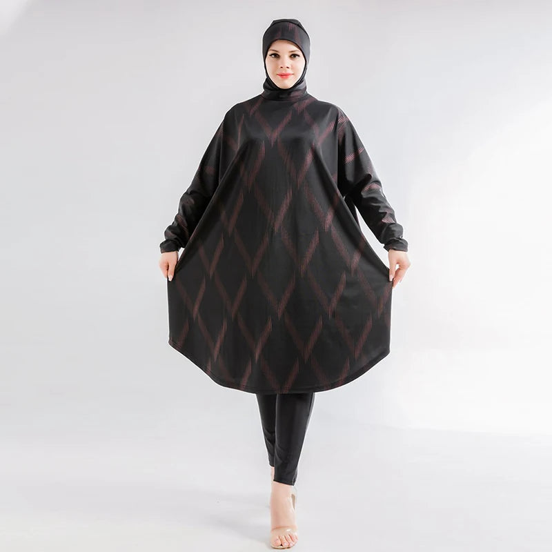 3pcs Hijab Long Sleeves Sport Swimsuit