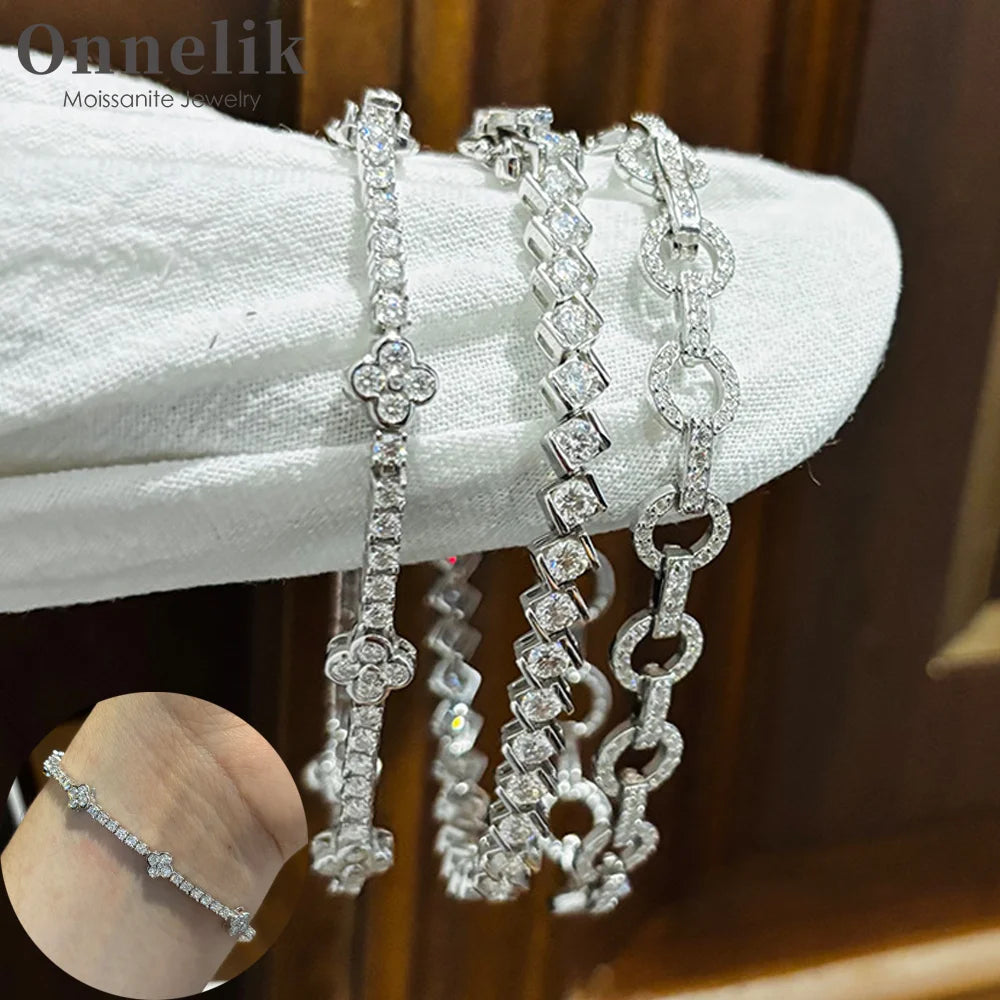 Onnelik Full 3mm Tennis Moissanite Bracelet