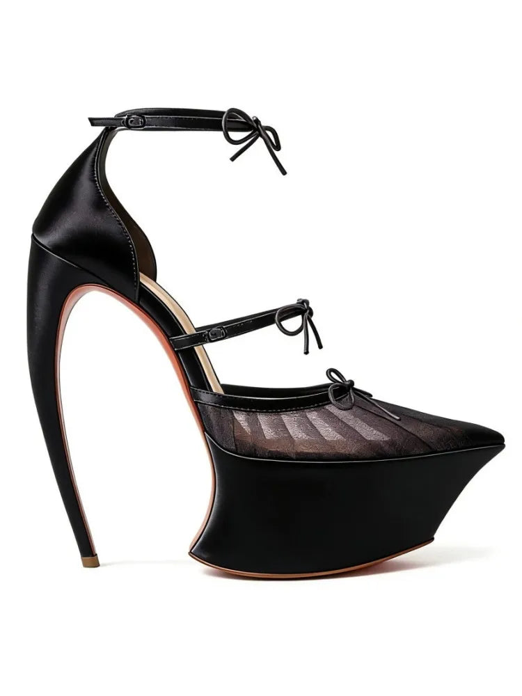 New Pointed Stiletto High Heels Thick Bottom Ballet Sandals