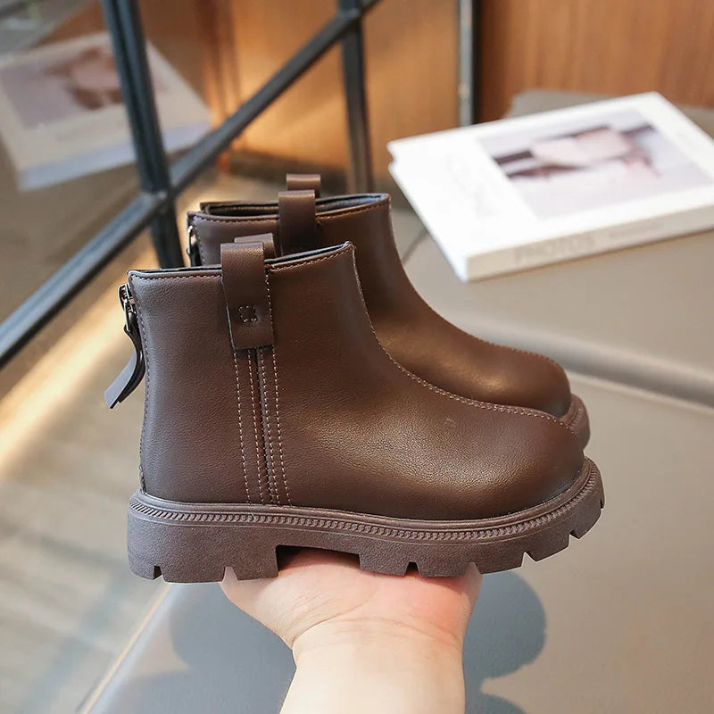 Kids Vintage Leather Boots Girls
