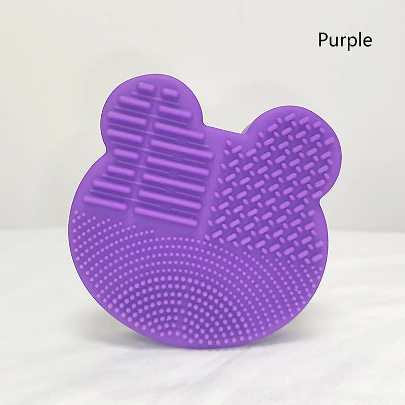 Silicon heart shaped makeup brush cleaner pads