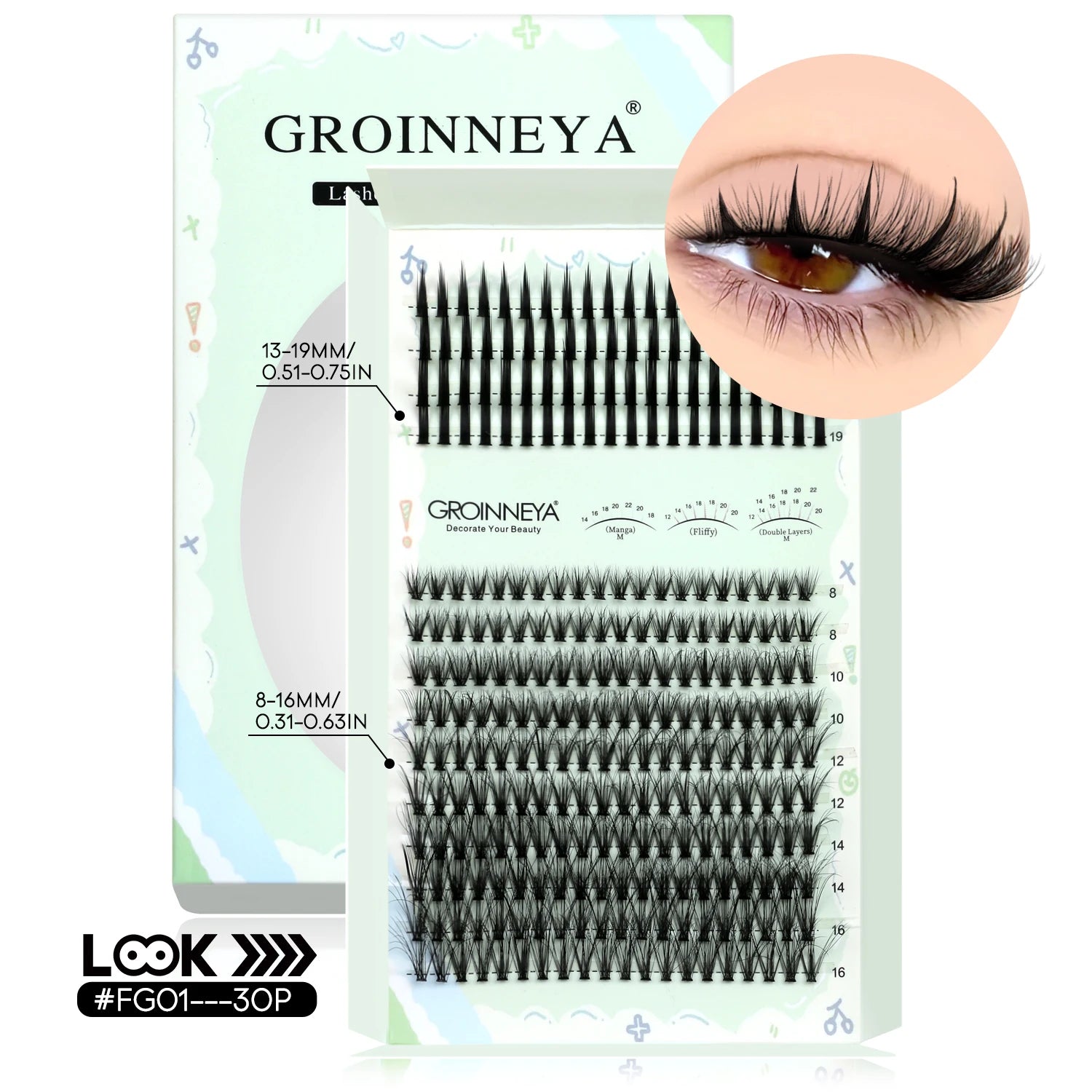 GROINNEYA Lash Clusters Kit