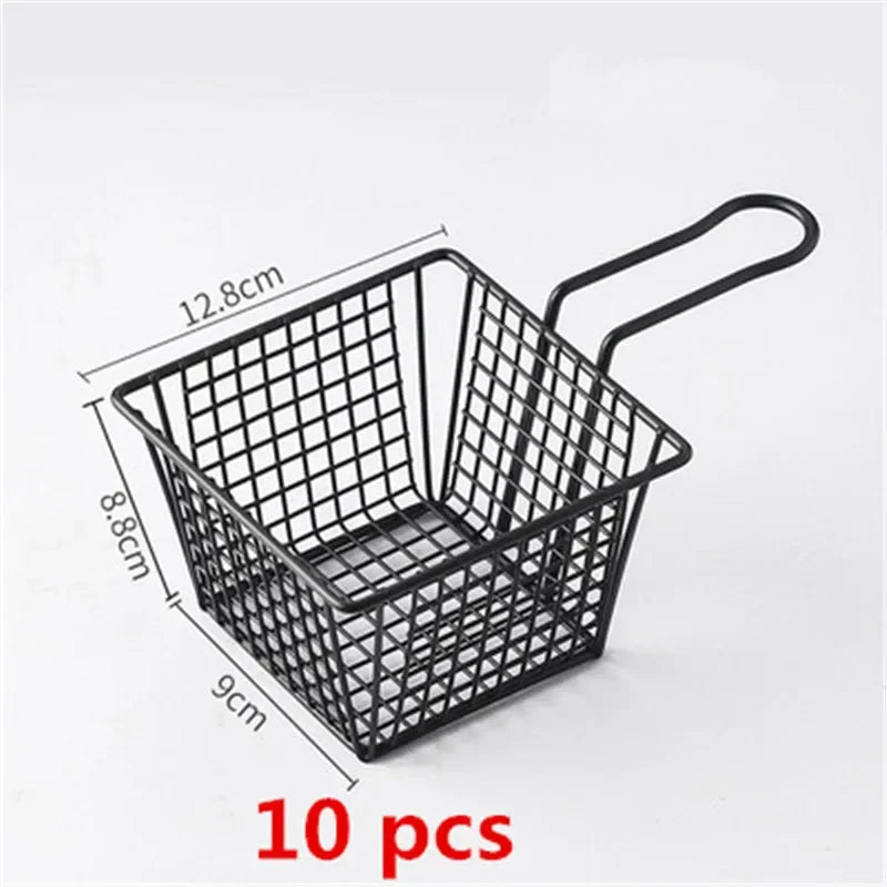 10 pcs set black French Fries Basket