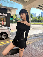 Seeslim Black Slim Sexy Mini Dress