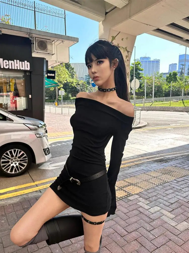 Seeslim Black Slim Sexy Mini Dress