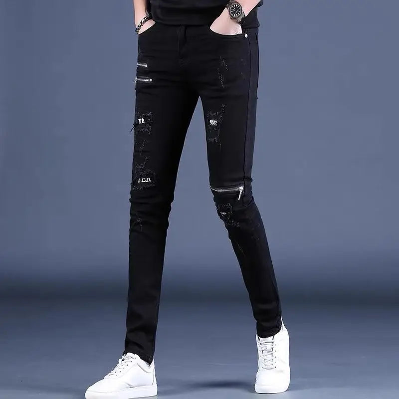 Skinny Jeans knee zipper