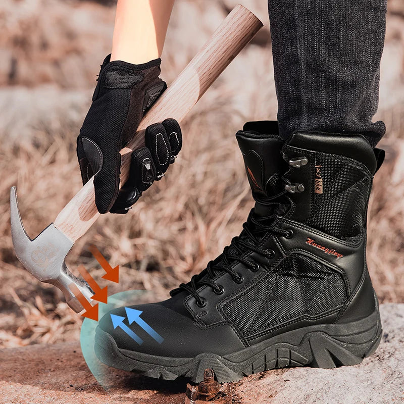 YUYIN Steel toe Work Boots