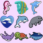 1/9pcs Marine Animals Shoe Accessories