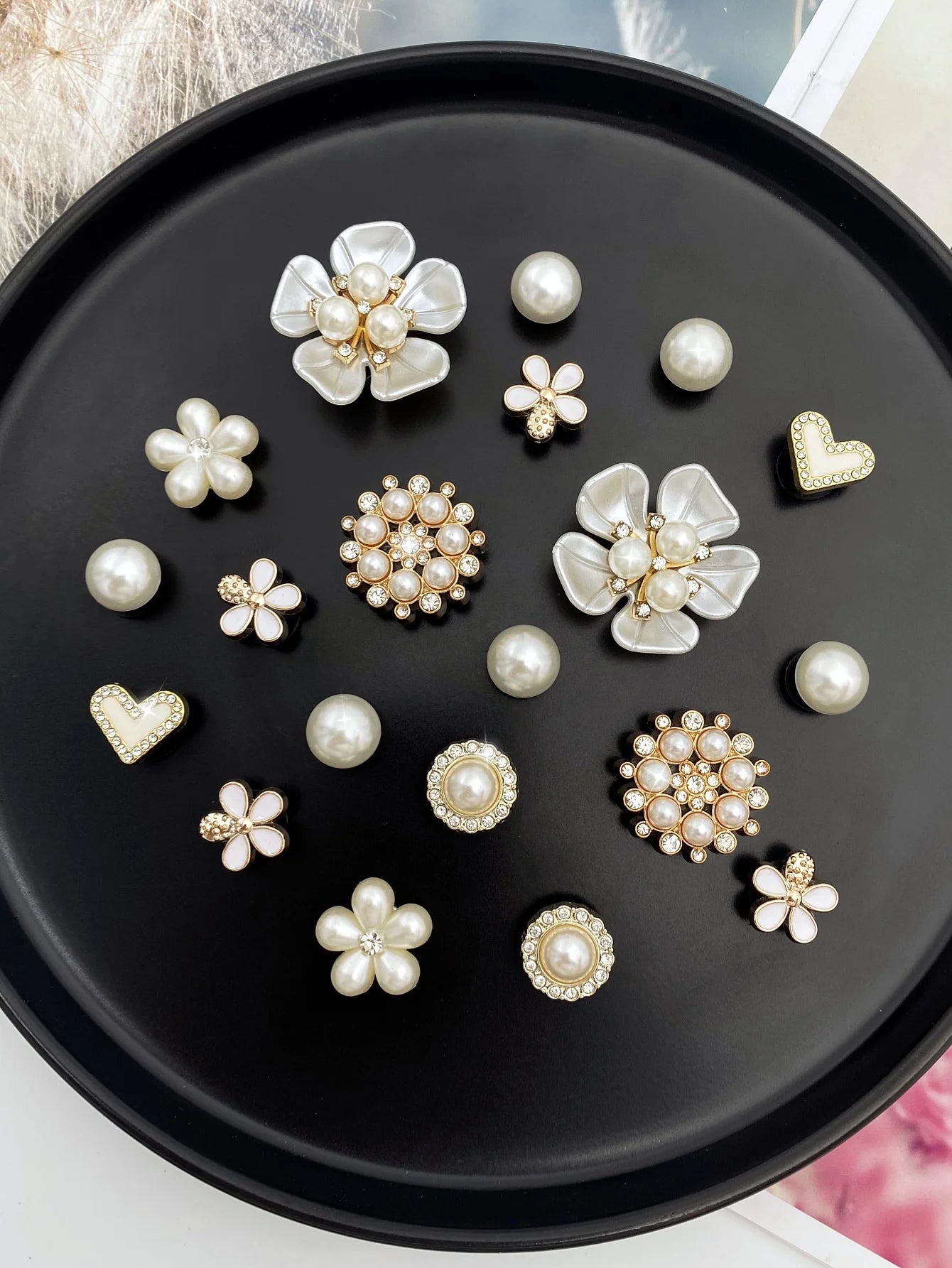 20pc  pearl camellia and flowers