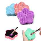 Silicon heart shaped makeup brush cleaner pads