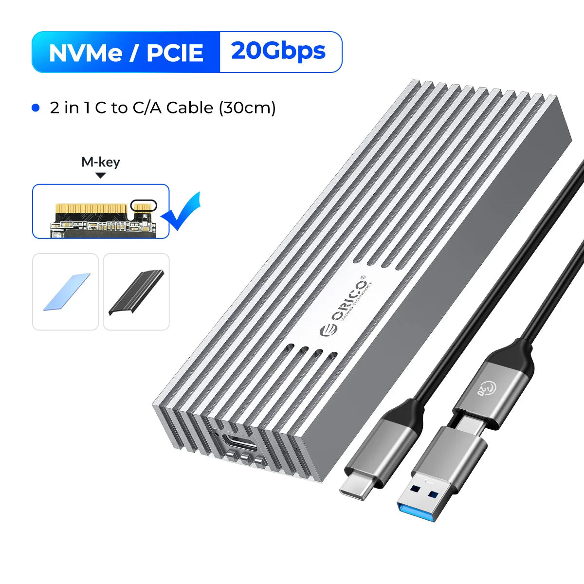 ORICO NVMe M.2 SSD Enclosure USB4 40Gbps PCIe3.0x4