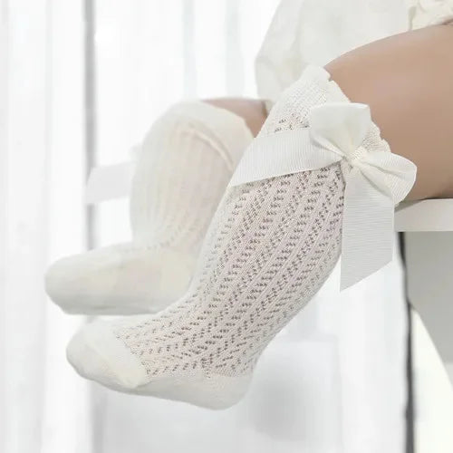 0-24Month Baby Girl Socks Toddler Bow Cotton Mesh Lace