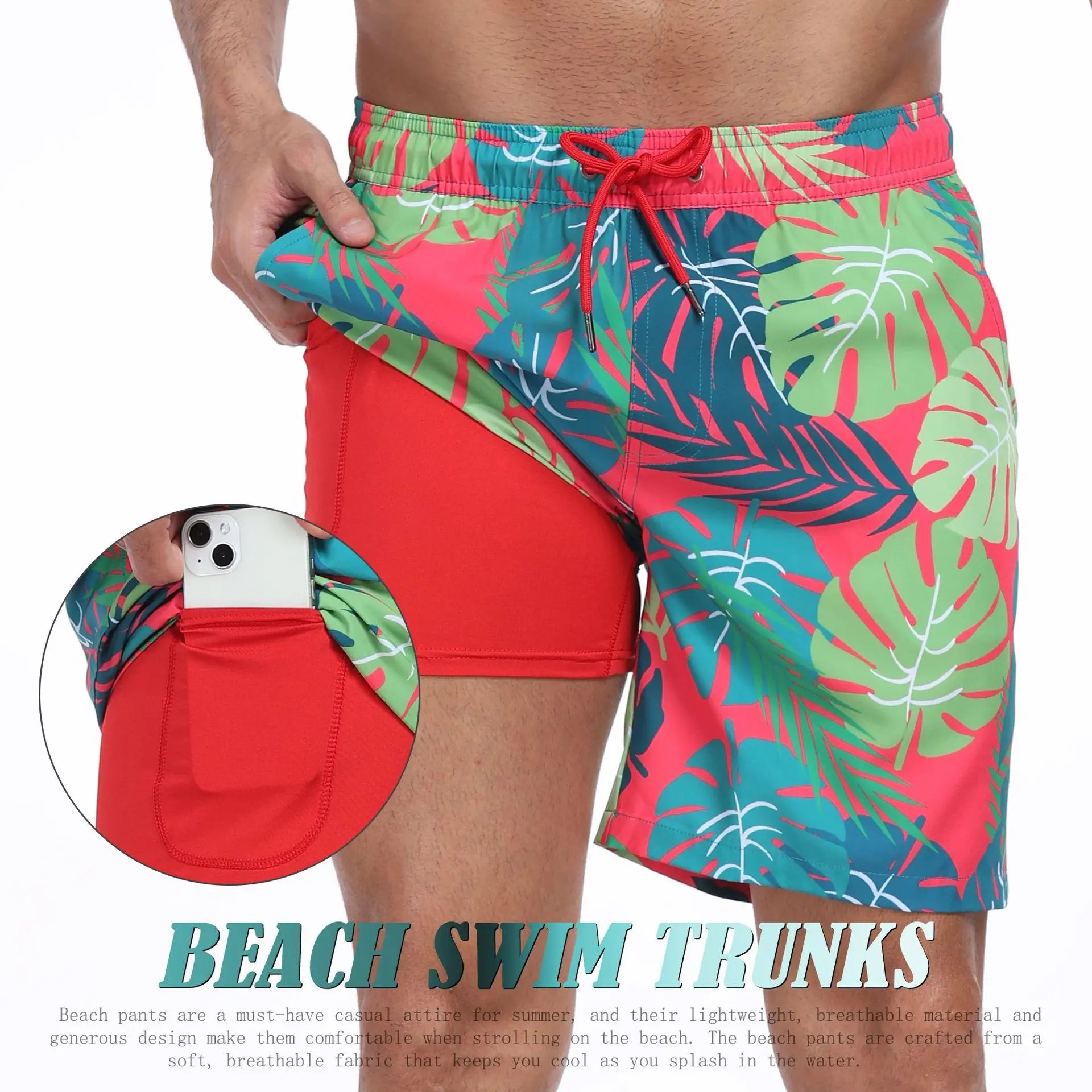 2026 Mens Beach Print Shorts