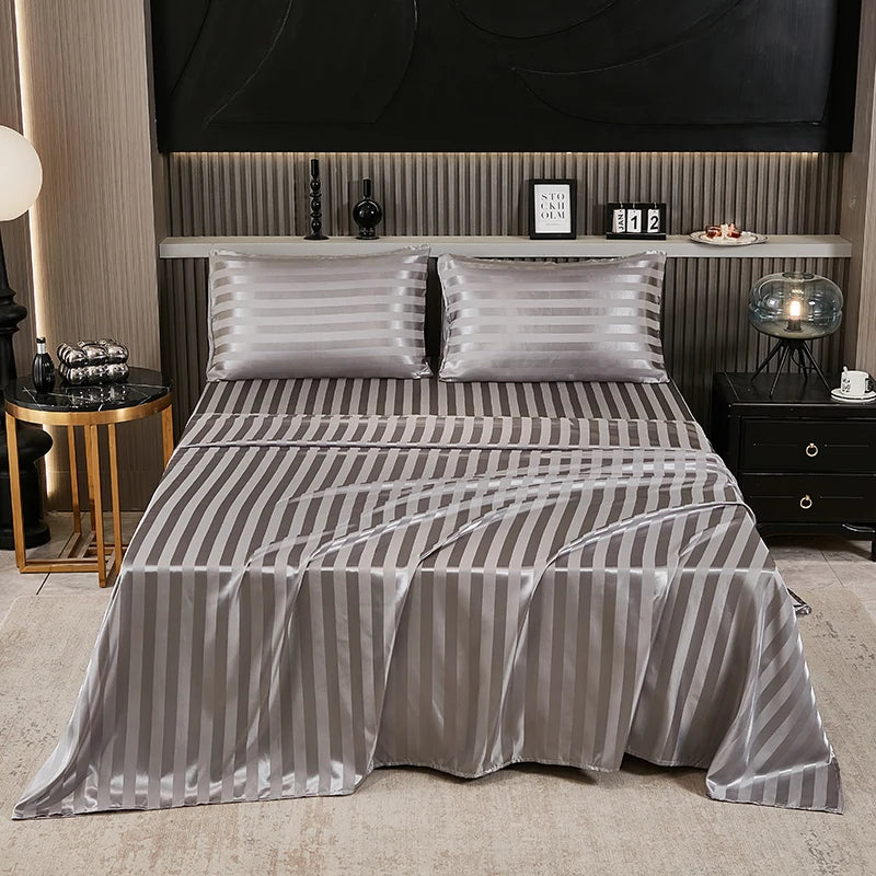 Simple Solid Color Silky Bed Sheet