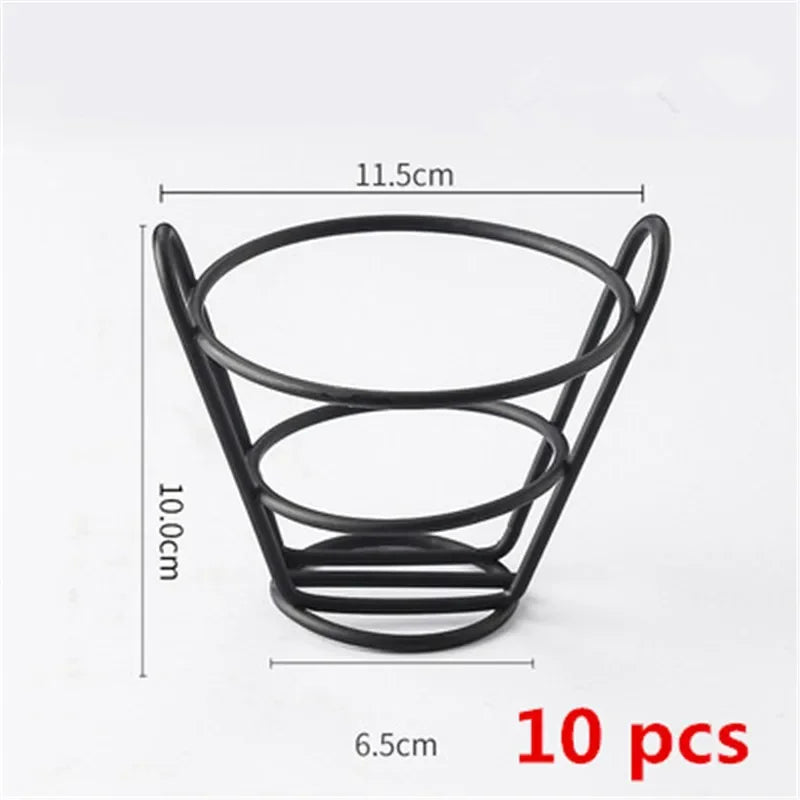 10 pcs set black French Fries Basket