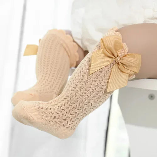 0-24Month Baby Girl Socks Toddler Bow Cotton Mesh Lace