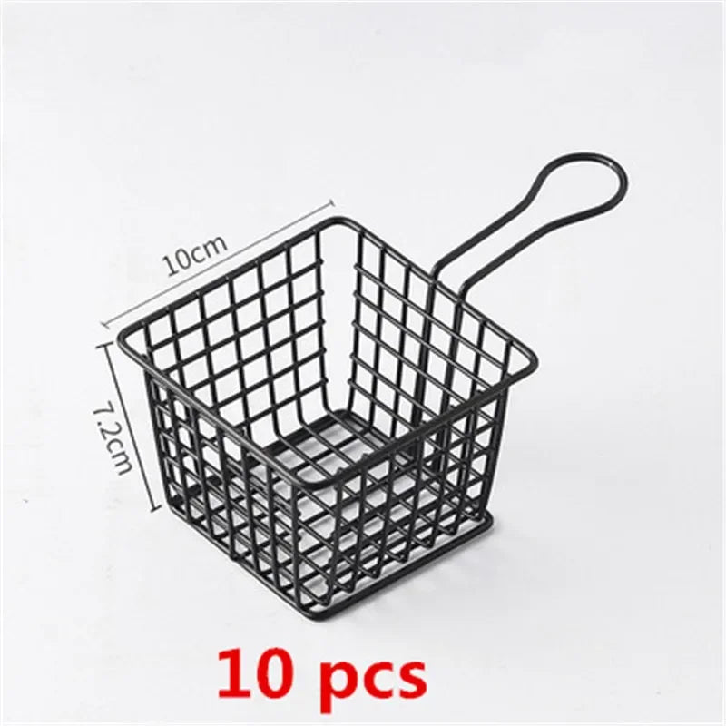 10 pcs set black French Fries Basket