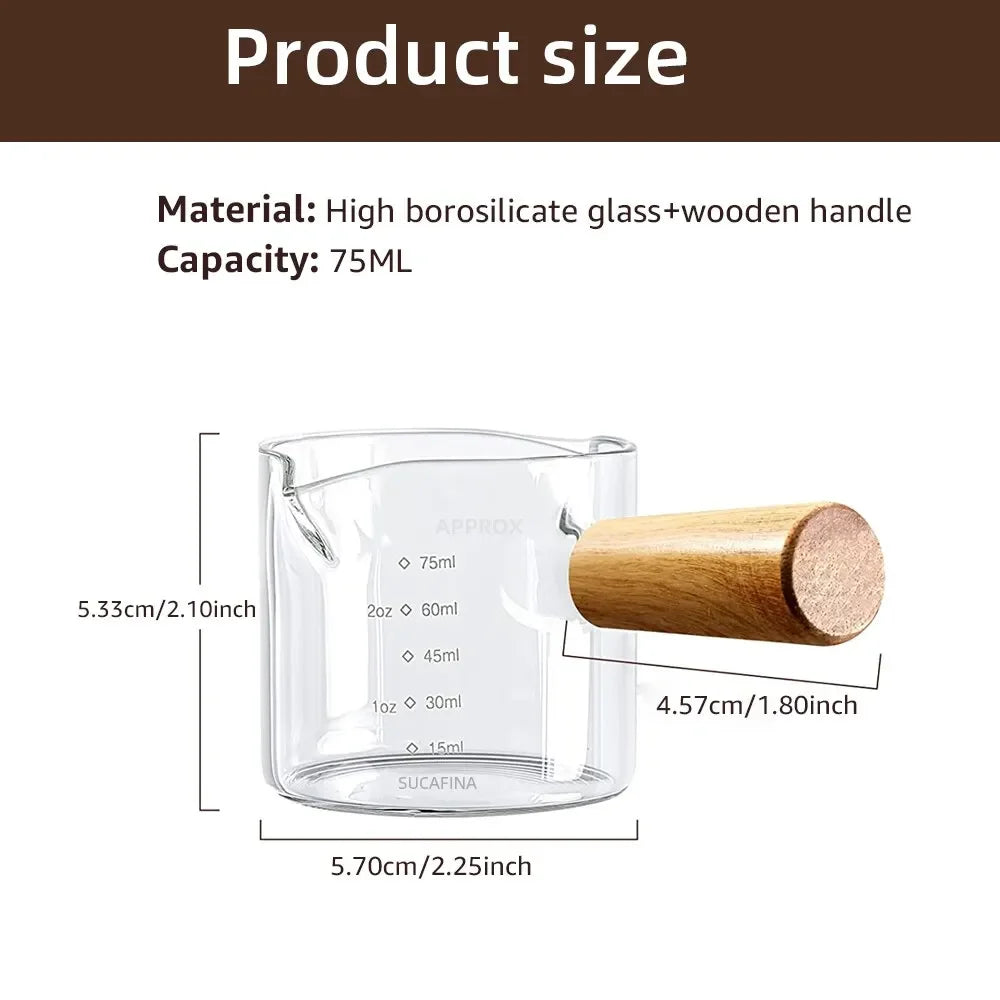 Wood Handle 
Glass Measuring Cup