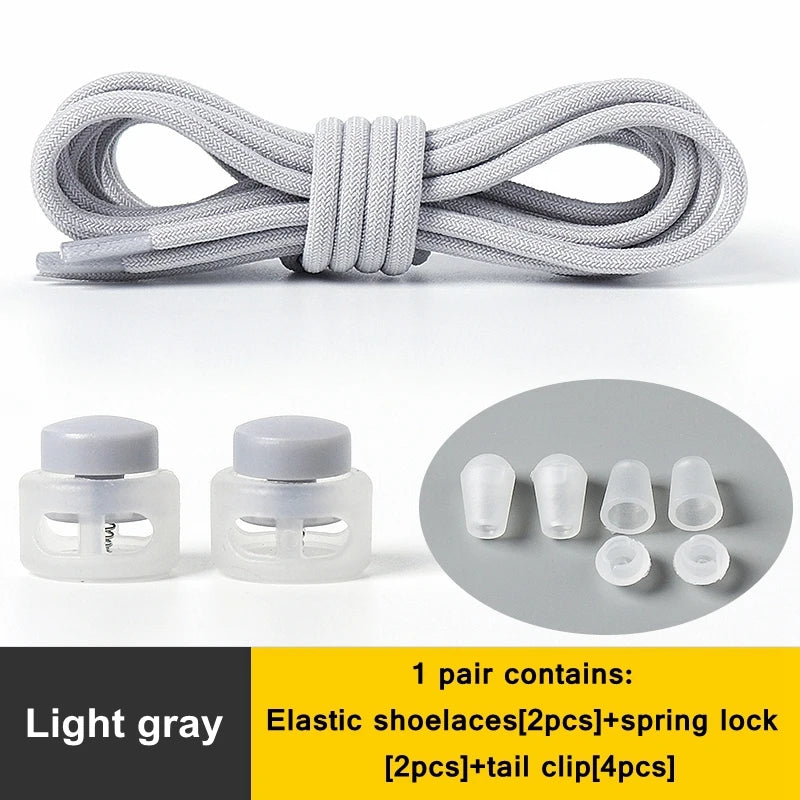 1 Pair Lazy Laces Elastic Snap Lock Shoelaces