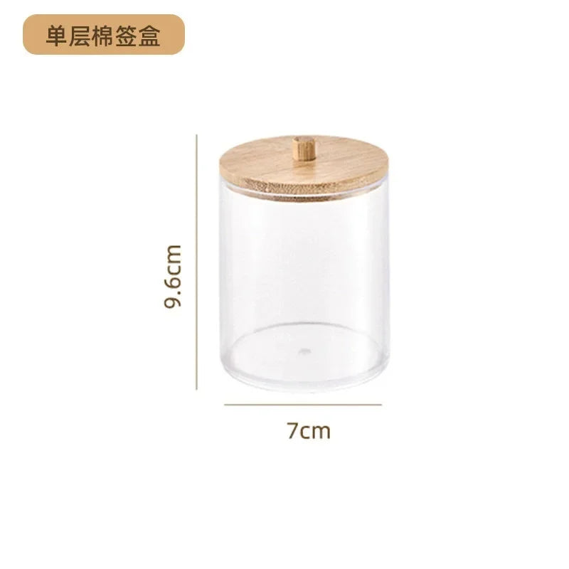 1pcs Cotton Swab Storage Box Acrylic Jar