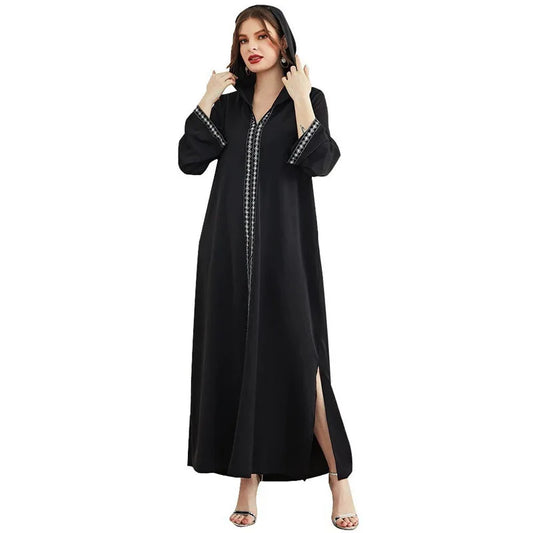 Morocco Kaftan Women Muslim Hooded Maxi Dress