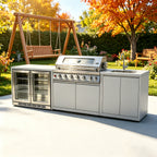 Full Outdoor Kitchen With Grill