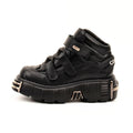 Metal Toe Platform Punk Flats Black Gothic Shoes