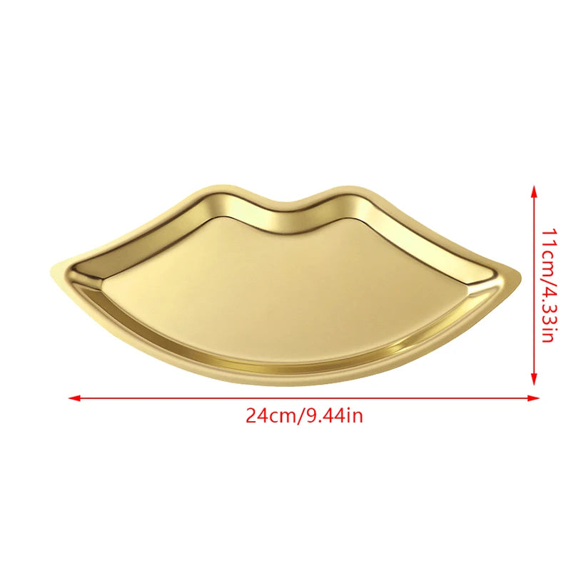 Stainless Steel Lip Shaped Jewelry Tray