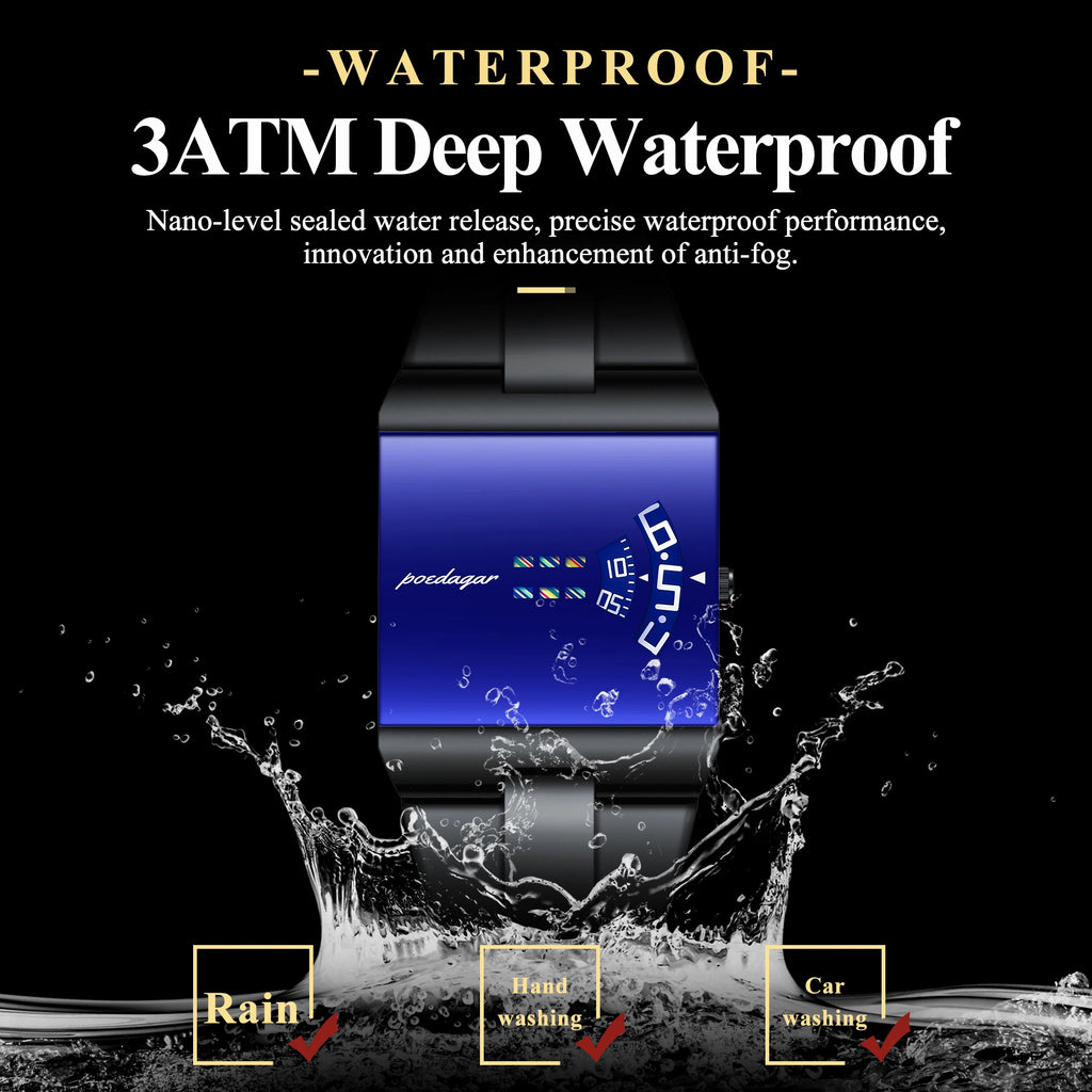 POEDAGAR Waterproof Wristwatch Stainless Steel