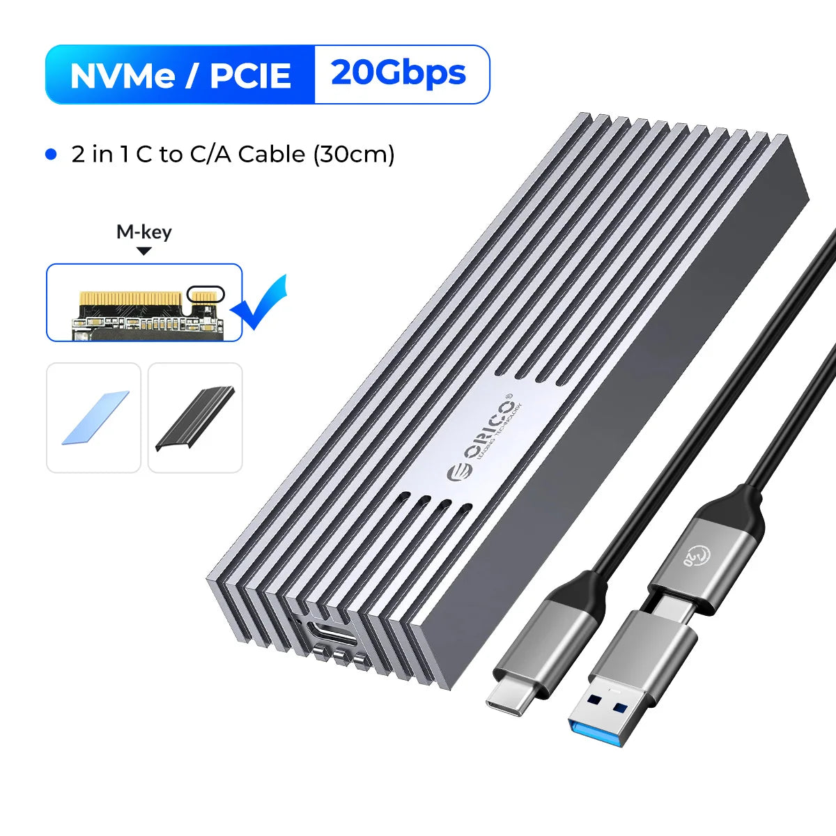 ORICO NVMe M.2 SSD Enclosure USB4 40Gbps PCIe3.0x4