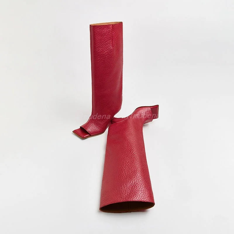 Square Toe Knee High Boots