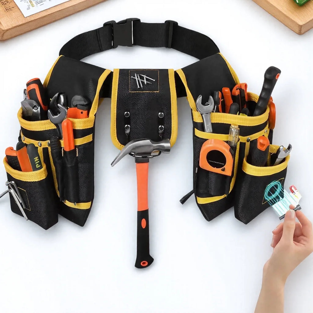 Adjustable Men's 26 Pockets Tool Belt Magnetic Holder