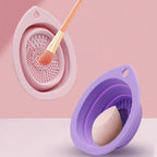 Silicone Makeup Brush Cleaner Foldable Powder Puff Cleaning Bowl