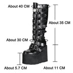 Gothic Platform Wedges High Boots