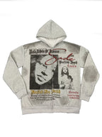 Hooded Gray Sweatshirt Jacket