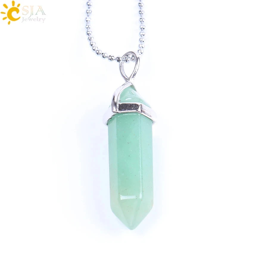 Hexagonal Bullet Crystal Necklaces