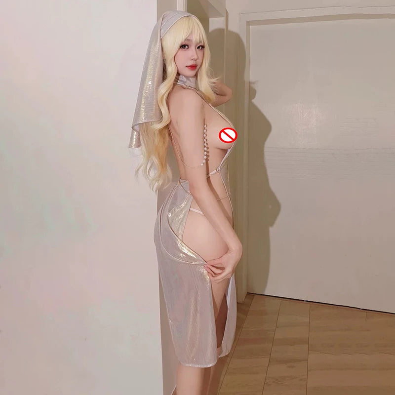 Sexy Women Goddess Gilding Chain Dress costume