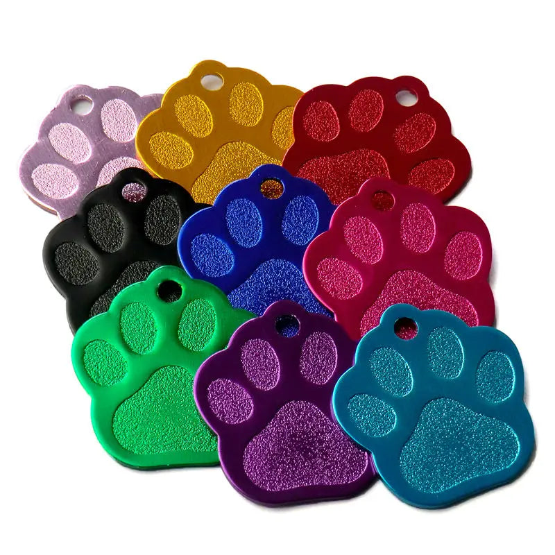 100Pcs Paw Pet Dog ID Tag