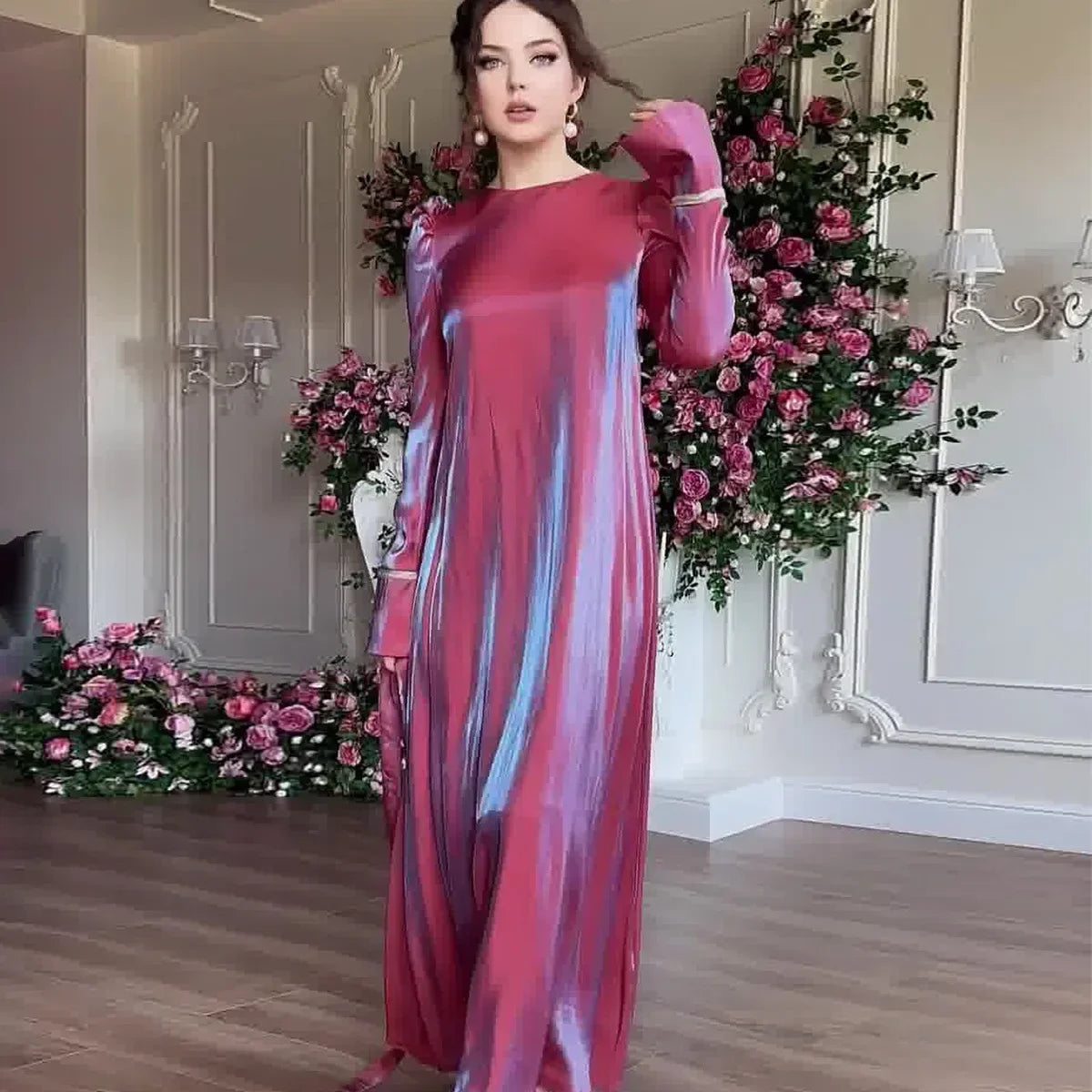 Long elegant Loose Bandage Abaya Robe