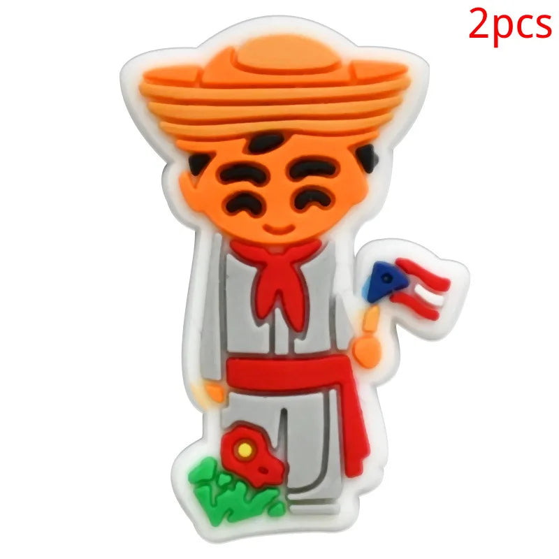 Puerto Rico series PVC 2pcs shoe charms