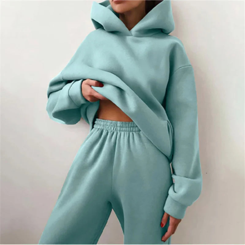 Women's Tracksuit Suit Autumn Fashion Warm Hoodie Sweatshirts