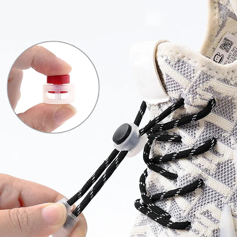 1 Pair Lazy Laces Elastic Snap Lock Shoelaces