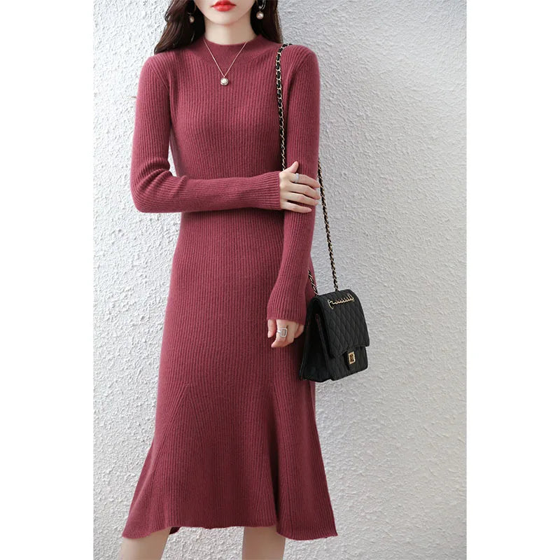Cashmere Sweater Women's Knitted Dresses