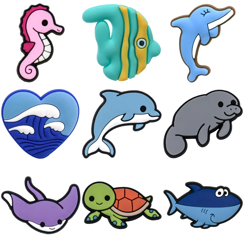 1/9pcs Marine Animals Shoe Accessories