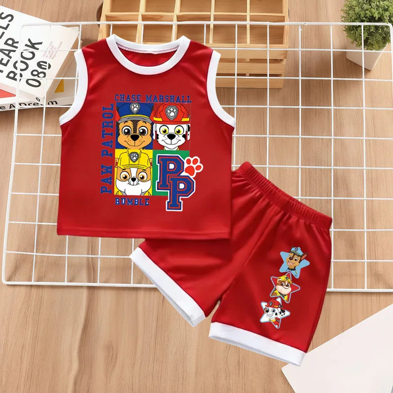 Cartoon Printed Children Mesh Sport Sets